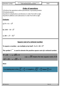 ( Order of operation + square root ) G7