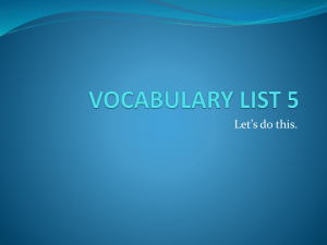 VOCABULARY LIST 5PPT