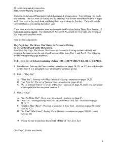 AP English Language & Composition 2012 Summer Reading