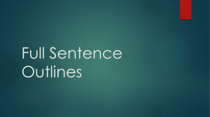 Full Sentence Outlines