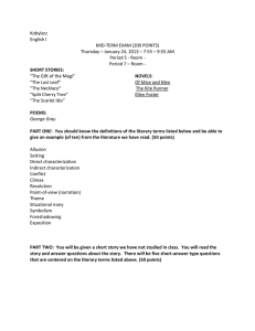 Kobylarz English I MID-TERM EXAM (200 POINTS) Thursday