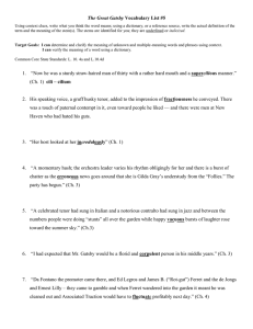 Gatsby vocabulary