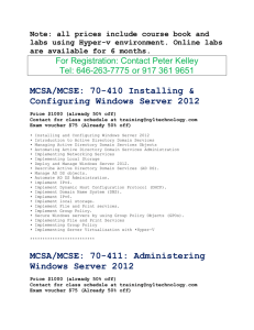 MCSA/MCSE: 70-410 Installing & Configuring Windows Server 2012