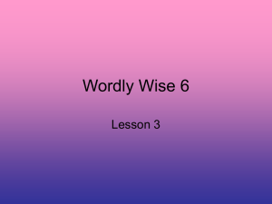 Wordly Wise Lesson 3 - The John Crosland School