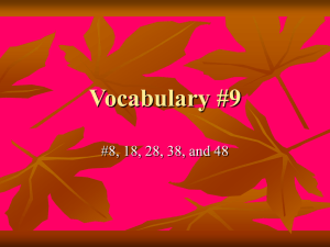 Week #4 - Vocabulary