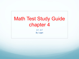 Math Test Study Guide chapter 4
