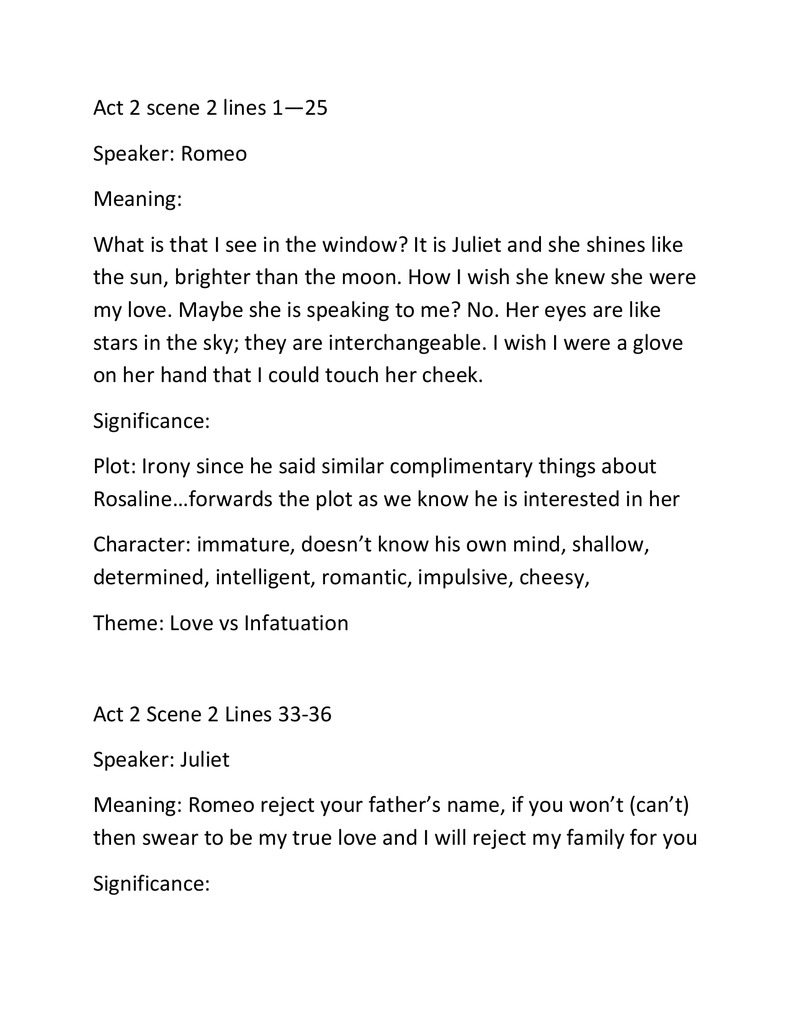 Quotes From Romeo And Juliet Act 2 Quote Analysis 2