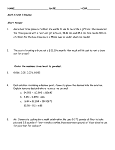 Math 6 Unit 3 Review Worksheet