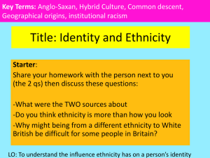 Title: Identity and Ethnicity