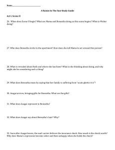 A Raisin in the Sun: Act I, Scene II Study Guide