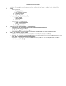 Industrial Revolution Notes Definition: The greatly increased output