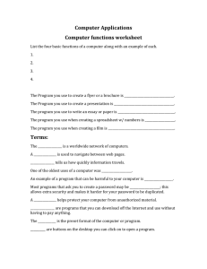 Computer Applications & Functions Worksheet