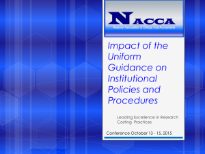 UG – Impacts of the Uniform Guidance on Institutional