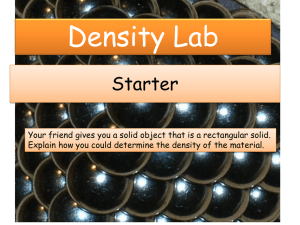 Density Lab Report: Experiment & Calculations