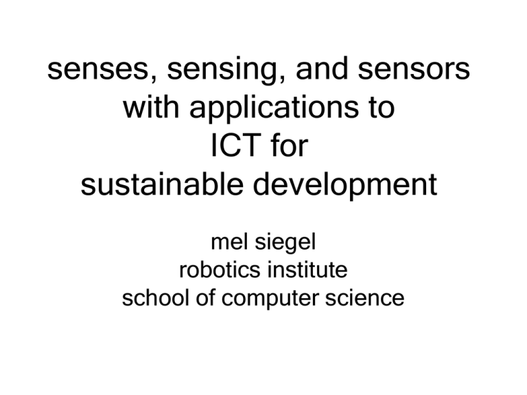 sensing & sensors School of Computer Science