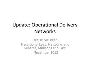 Update: Operational Delivery Networks
