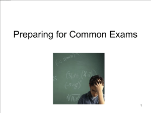 Presentation: Preparing for Common Exams