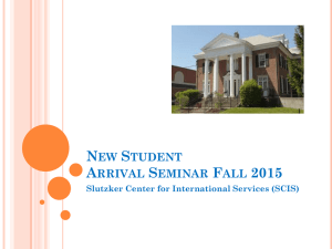 New Student Arrival Seminar (NSAS)