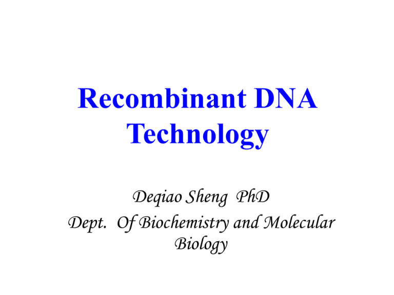 Recombinant DNA Technology