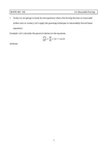 Sinusoidal Forcing in Differential Equations