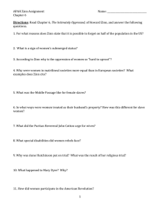 APAH Zinn Assignment Name: Chapter 6 Directions: Read Chapter