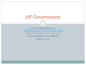 AP Government - Walsingham Academy