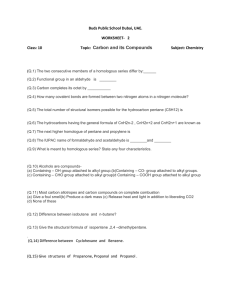 Carbon & Compounds Worksheet: Chemistry for Class 10