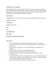 Drug list for pharmacology 2