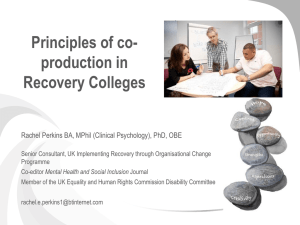 Presentation 1.45 – 3.15 Principles of co