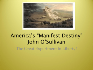 America's “Manifest Destiny”