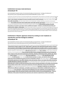 Critique of Ecofeminism: Male Dominance & Oppression