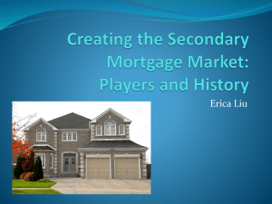Creating the Secondary Mortgage Market * Players and History
