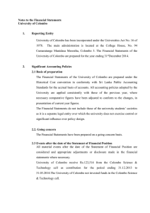 University of Colombo Financial Statement Notes 2014