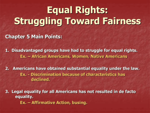 Equal Rights: Struggling Toward Fairness
