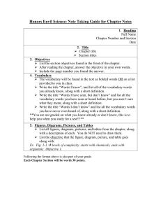 Honors Envtl Science: Note Taking Guide