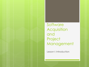 Software Acquisition and Project Management