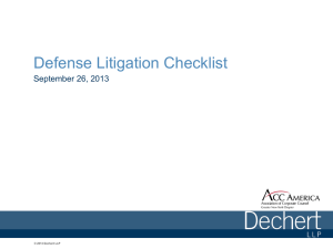 Defense Litigation Checklist