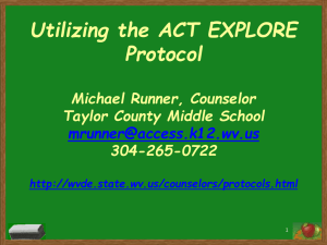 PLAN EXPLORE Protocol - West Virginia Department of Education