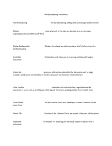 Word Processing Vocabulary: Key Terms & Definitions