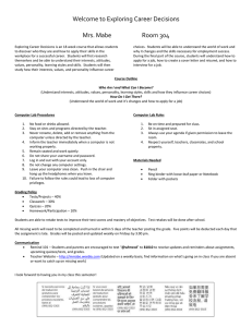 ECD Welcome Letter - CTE with Mrs. Mabe