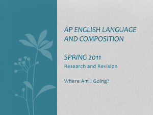 AP ENGLISH SPRING LESSON 1