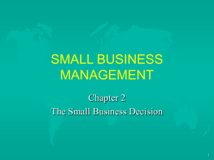SMALL BUSINESS MANAGEMENT