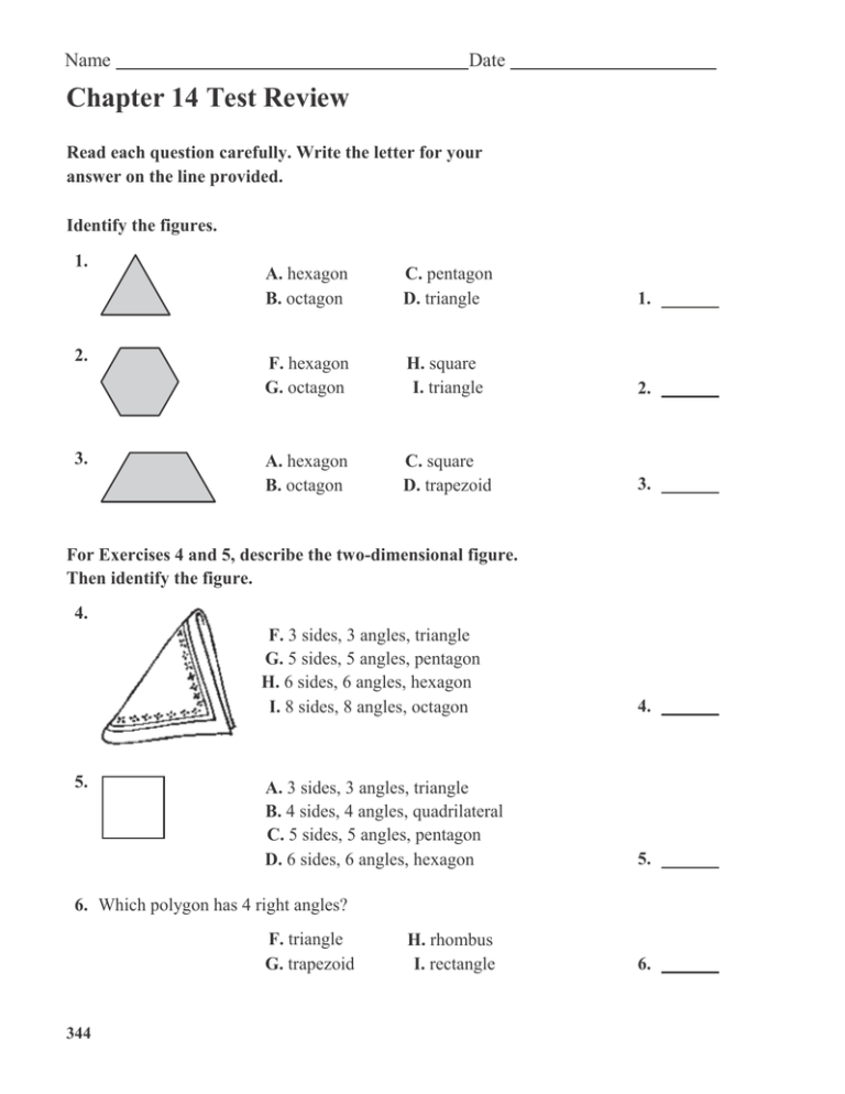 Chapter 14 Test Review