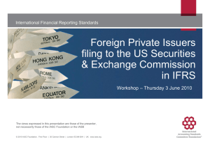 Foreign Private Issuers filing to the US Securities & Exchange