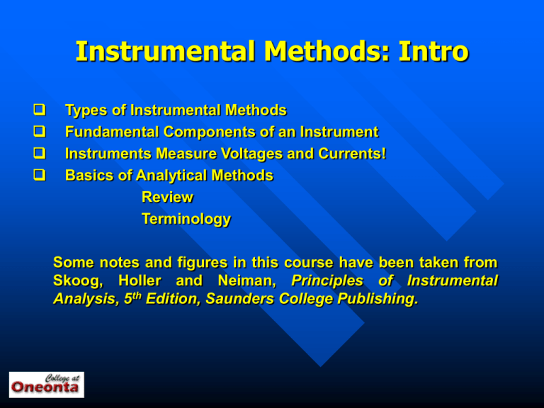 Instrumental Methods Intro