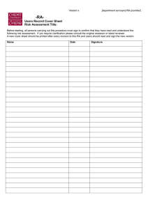 Risk Assessment Form Template