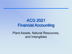 Chapter 7 Plant Assets, Natural Resources, and Intangibles