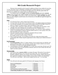 Criteria and format for 8th grade Research Paper