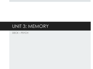 UNIT 3: MEMORY