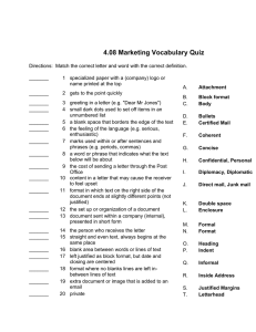 Marketing Vocabulary Quiz - Business Terms